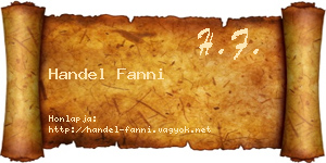 Handel Fanni névjegykártya