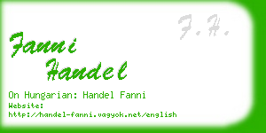 fanni handel business card